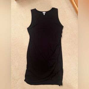 Leith Classic Black side Ruched Dress